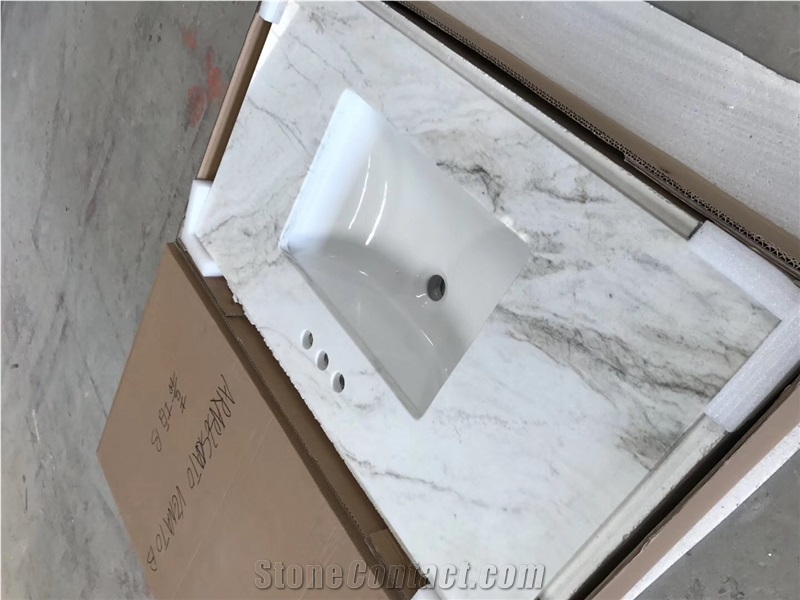 Glorious White Marble Bathroom Countertops