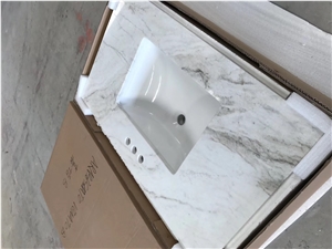 Glorious White Marble Bathroom Countertops