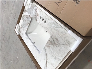 Glorious White Marble Bathroom Countertops