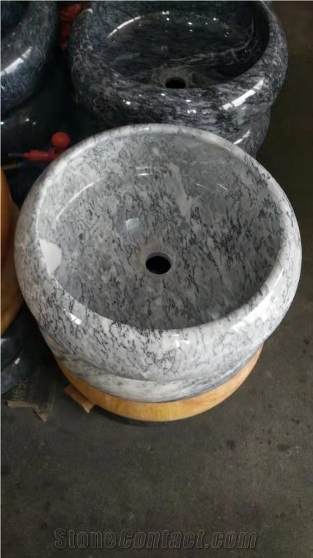 Honey Resin Yellow Onyx Round Sinks Stone Basin