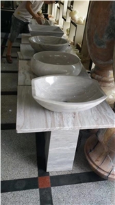 Honey Resin Yellow Onyx Round Sinks Stone Basin