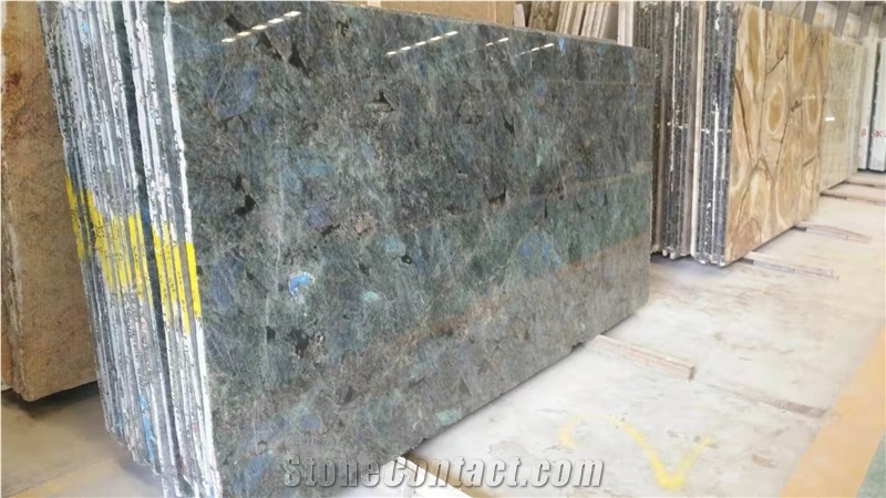 Madagascar Labradorite River Blue Granite Slabs