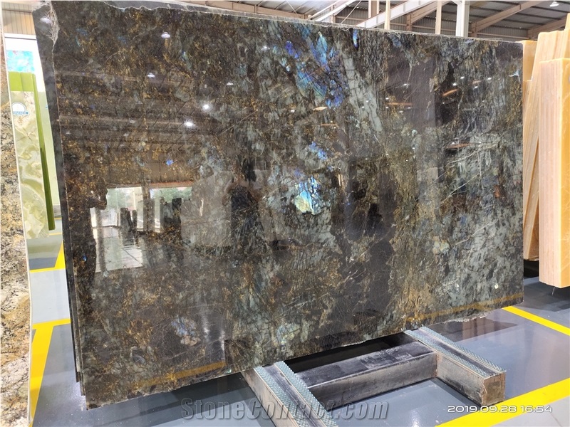 Madagascar Labradorite River Blue Granite Slabs