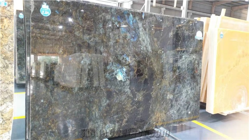 Madagascar Labradorite River Blue Granite Slabs