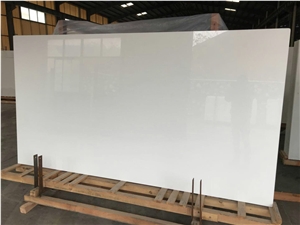 Pure Nano White Glossy Crystallized Glass Stone