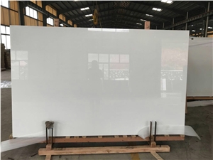 Pure Nano White Glossy Crystallized Glass Stone
