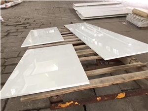 Pure Nano White Glossy Crystallized Glass Stone