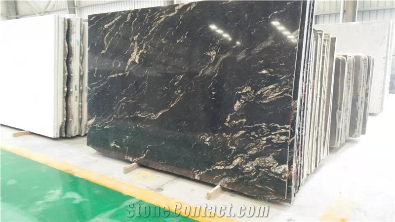 Titanium Cosmic Gold Granite Slabs & Tiles