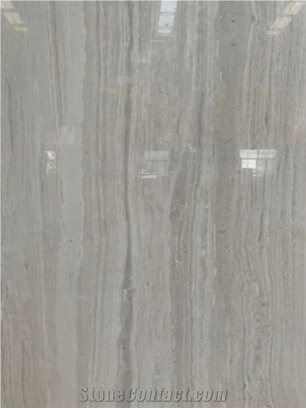White Wood Grain Veins Marble Slab