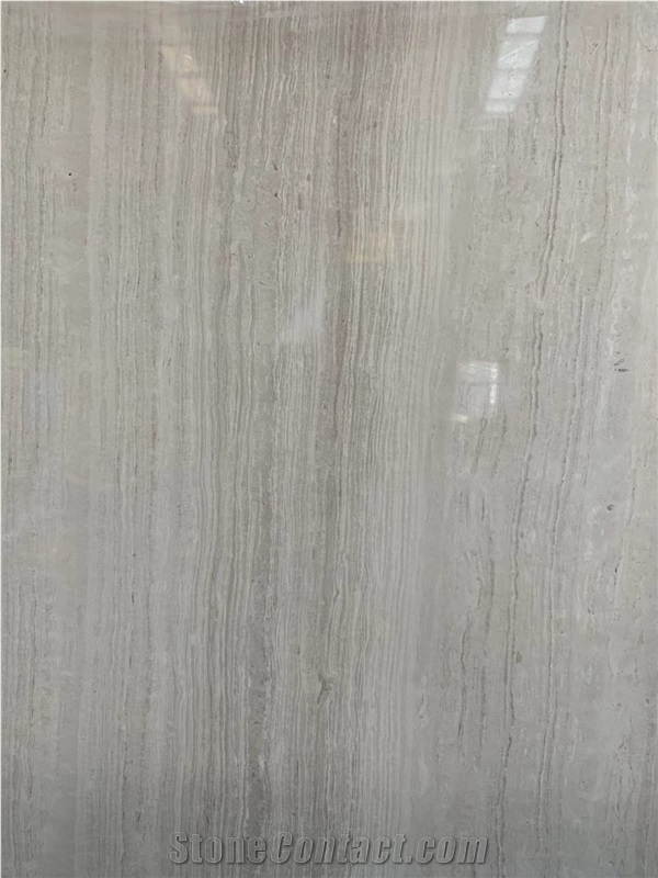 White Wood Grain Veins Marble Slab