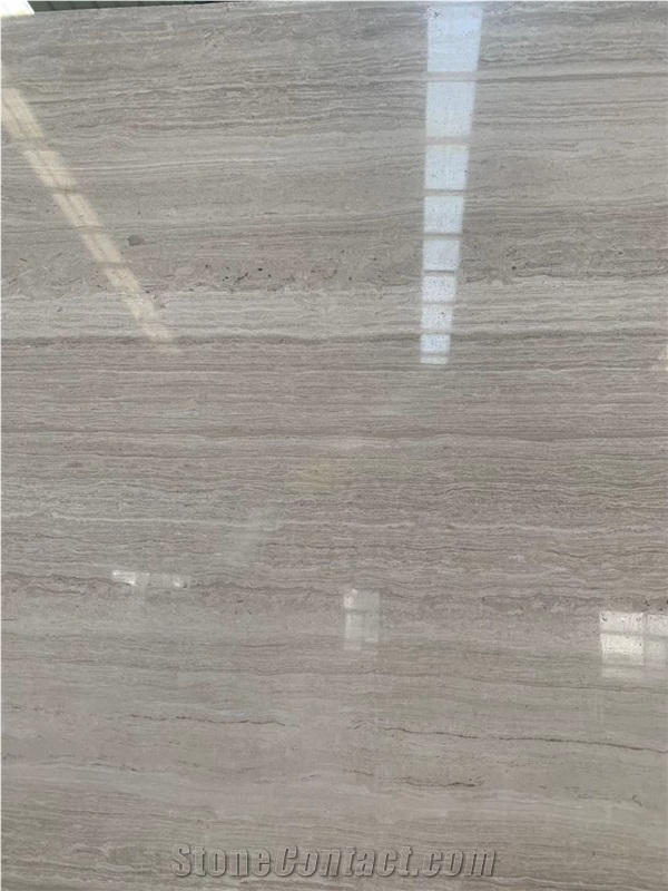 White Wood Grain Veins Marble Slab