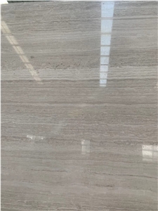 White Wood Grain Veins Marble Slab