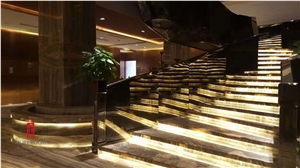 Backlit Onyx Grey Hotel Project Stair Steps