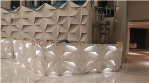 Commercial Luxury Marble 3d Reception Table Design