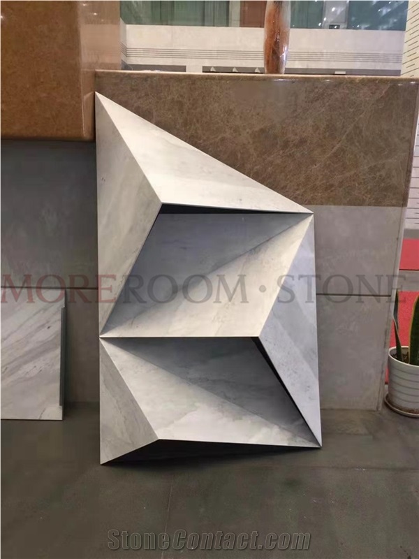 Commercial Luxury Marble 3d Reception Table Design