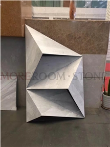 Commercial Luxury Marble 3d Reception Table Design