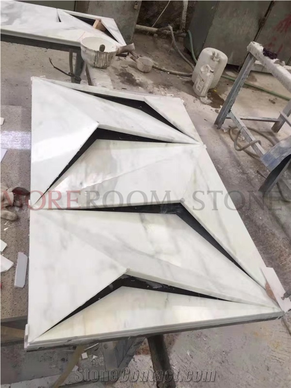 Commercial Luxury Marble 3d Reception Table Design