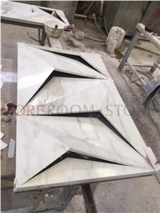 Commercial Luxury Marble 3d Reception Table Design