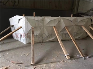 Commercial Luxury Marble 3d Reception Table Design