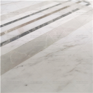Lattice White Marble Medallion Flooring Decoration