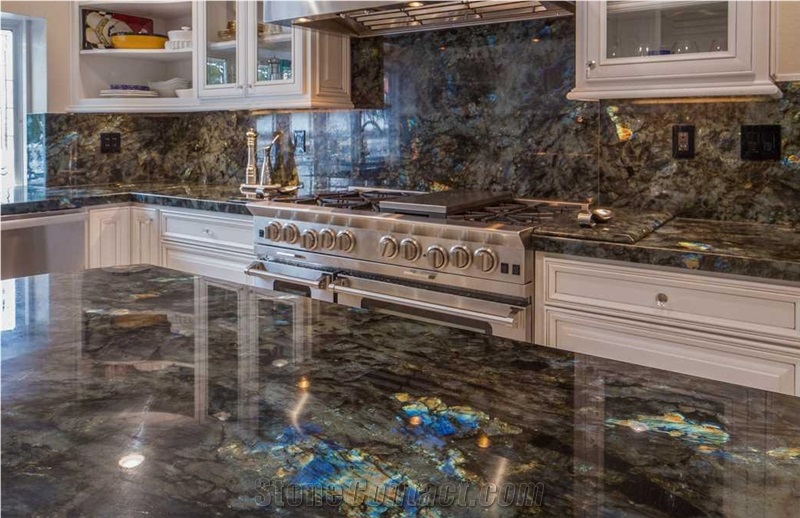 Lemurian Labradorite Blue Granite Tiles Slab