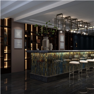 Luxury Bartop Yellow Blue Tiger Eye Slab Tiles