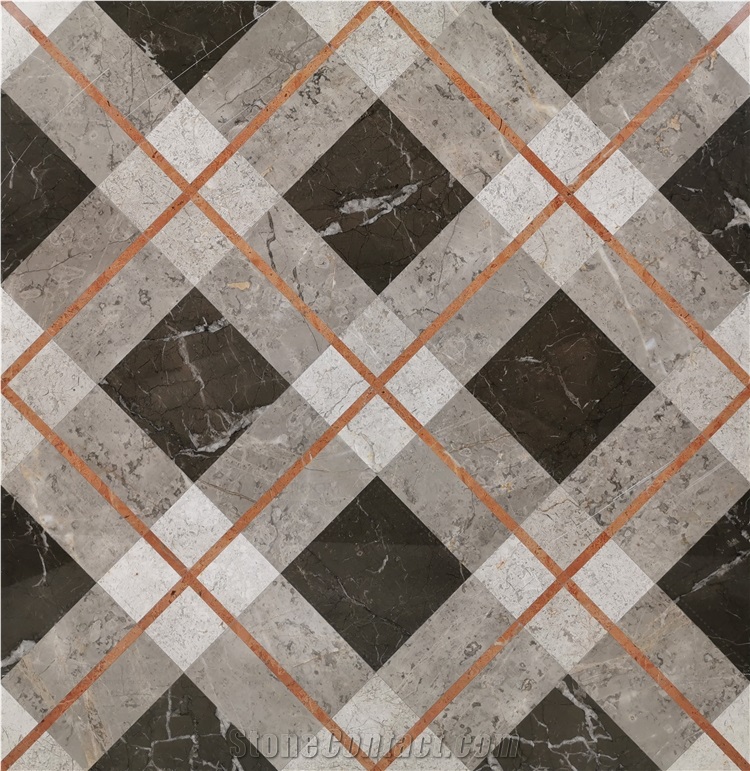 Luxury Design Waterjet Marble Floor Medallion Tile