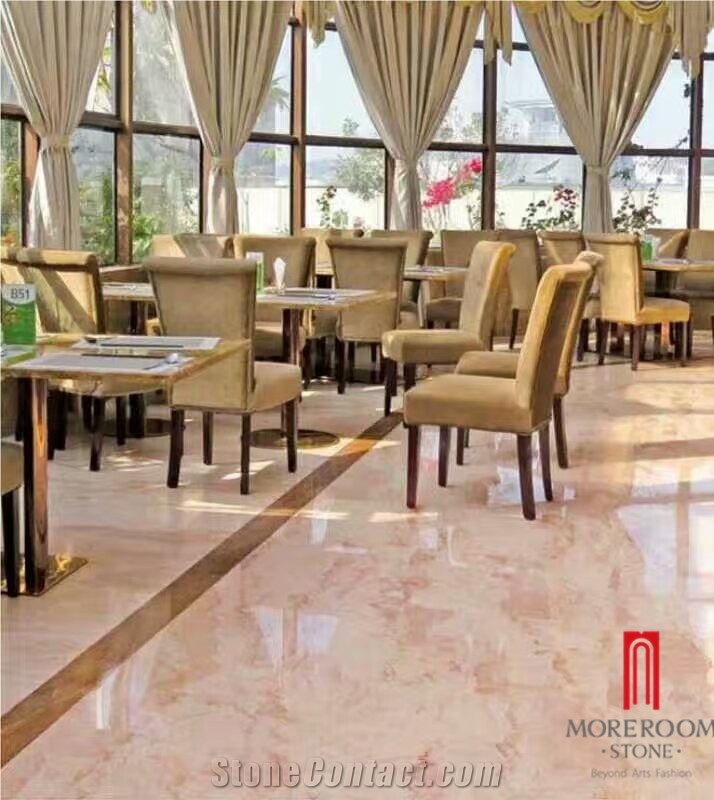 Natural Stone Light Pink Cream Rose Marble Tile