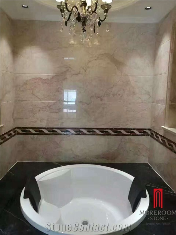 Natural Stone Light Pink Cream Rose Marble Tile