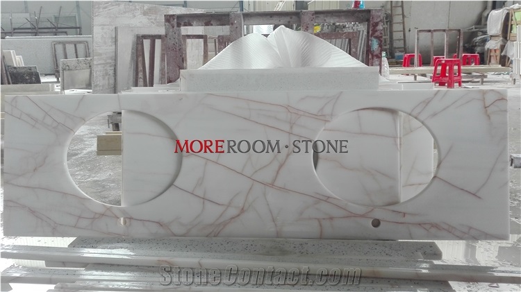Spider Marmara Dolomite Marble Red Line Vanity Top