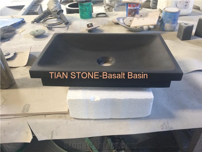 Basalt Black Bathroom Kitchen Square Basin Sink