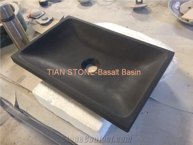 Basalt Black Bathroom Kitchen Square Basin Sink