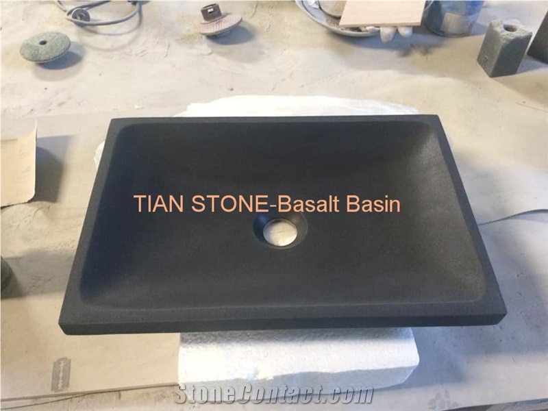 Basalt Black Bathroom Kitchen Square Basin Sink