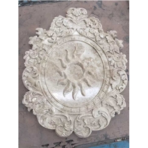 Beige Color Sculpture Engravings Wall Design