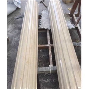 Beige Marble Ionic Roman Column Sculptured
