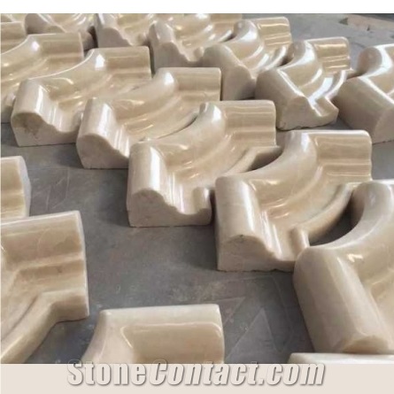 Beige Marble Roman Pedestal Column Tops