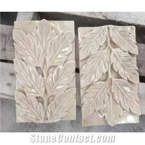 Beige Sandstone Wall Design Reliefs Decoration