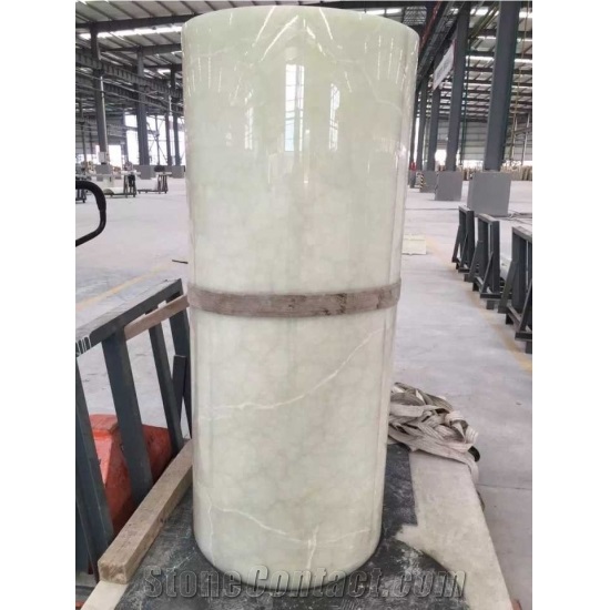Building Stones Green Onyx Column Sculptured