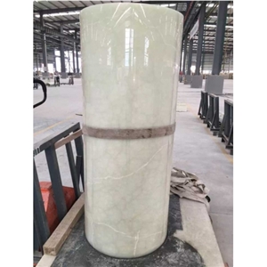 Building Stones Green Onyx Column Sculptured