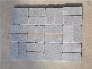 Cobble Stone Natural Split Granite Paver on Mesh