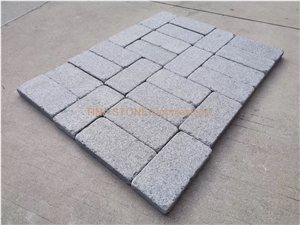Cobble Stone Natural Split Granite Paver on Mesh