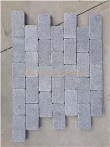 Cobble Stone Natural Split Granite Paver on Mesh