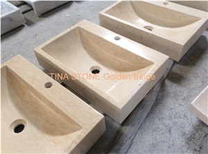 Golden Beige Marble Bathroom Kitchen Basins Sinks