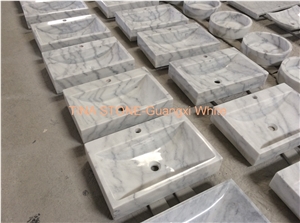 Guangxi White Marble Bathroom Kitchen Basins Sinks