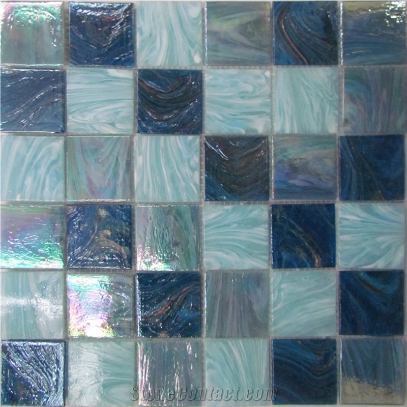 Interior Stone Mosaic Multicolor Glass Floor
