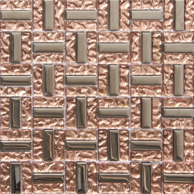 Interior Stone Titanium Crystal Mosaic Glass Metal