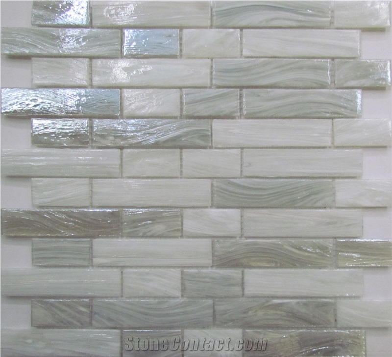 Interior Stone White Color Glass Mosaic Wall Floor
