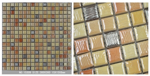 Interior Stone Yellow Ceramic Mosaic Wall Floor