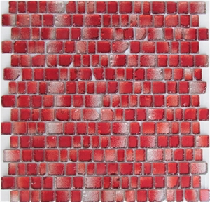 Red Pattern Mosaic Floor Wall Cladding Design