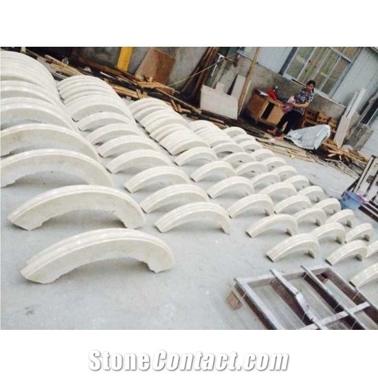 Stone White Granite Column Pillar Sculptured